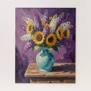 Flieder und Sonnenblumen Botanisches Design