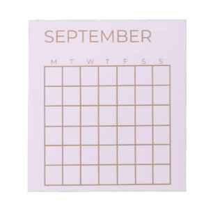 Flieder untermaltes September-Kalender für Planer Notizblock