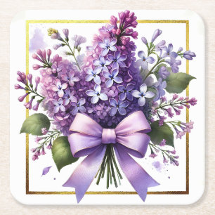 Flieder Untersetzer, Elegante Blumenuntersetzer Rechteckiger Pappuntersetzer