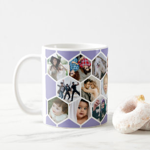 Flieder-Waben-Foto-Collage 20 Bilder Kaffeetasse