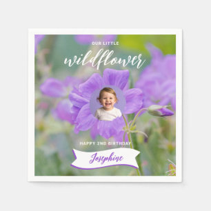 Flieder Wilde Blume Benutzerdefiniertes Baby-Foto  Serviette
