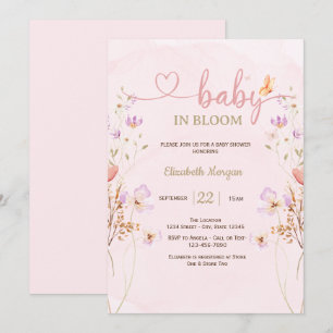 Flieder Wilde Blumen Schmetterling Aquarell Baby S Einladung