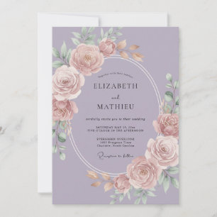 Flieder zarte florale romantische Hochzeit Einladung