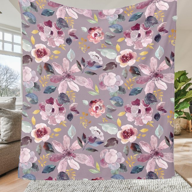 Fliederblumenmuster Fleecedecke (Von Creator hochgeladen)