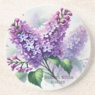 Fliederblüten Aquarell Florale Hochzeit Getränkeuntersetzer