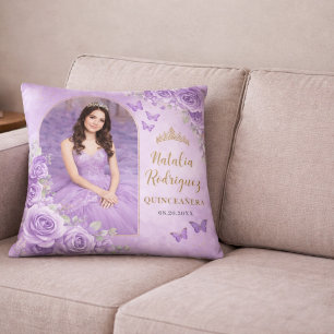 Fliederfarbene Quinceañera-Wurfkissen Kissen
