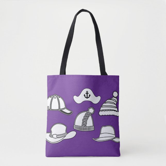 Fliederfarbenes Hut-Tasche Fun-Tote Tasche (Vorderseite)