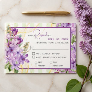 Fliederhochzeits-Antwortkarte RSVP Karte