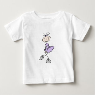 Fliederkleid-Figur-Eisläufer-T-Shirts und Geschenk Baby T-shirt