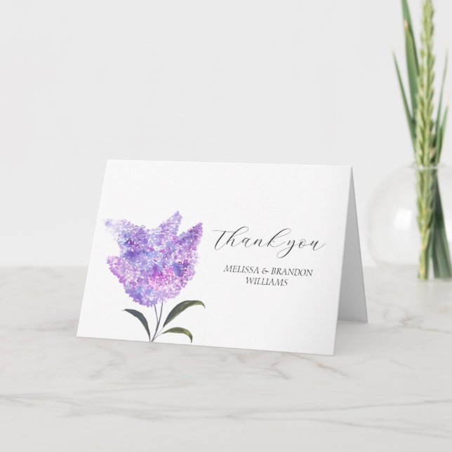 Fliederlila Blumengebinde Hochzeit Danke  (Vorderseite)