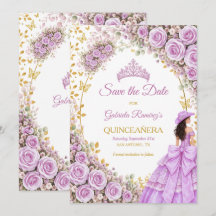 Fliederlila Rosen Goldener Schmetterling Quinceañe