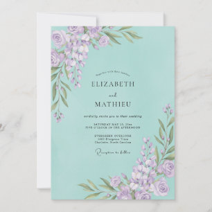 Fliedernebel-Wisteria-Hochzeit Einladung