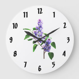 Fliederzweig Große Wanduhr