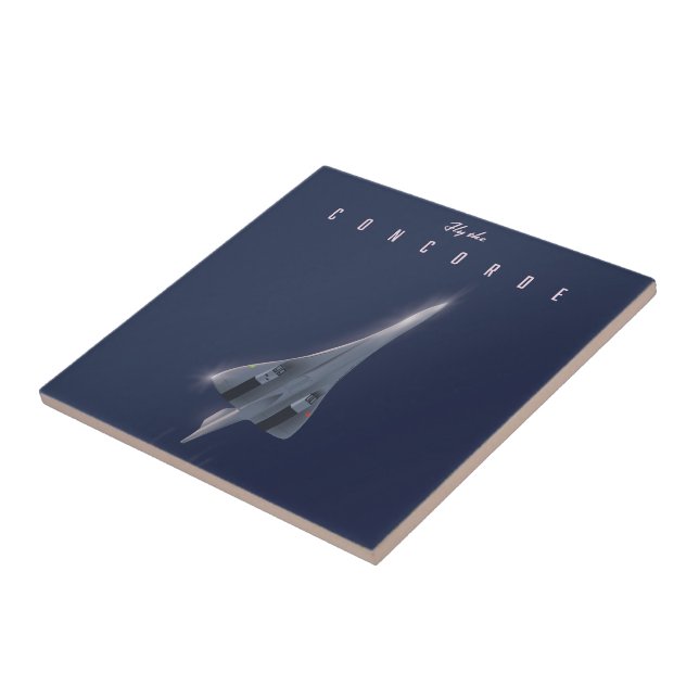 Flieg das Concorde-Reiseplakat Fliese (Seite)