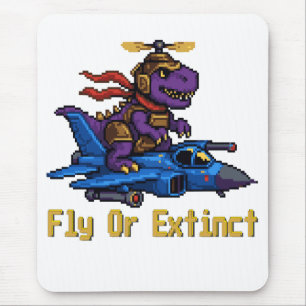 Flieg oder ausgestorben Pixelkunst Dinosaurier Pil Mousepad