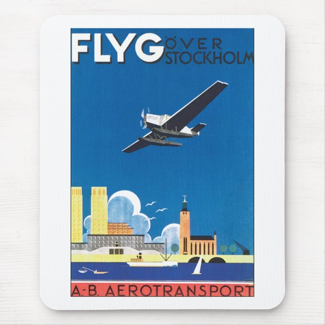 Flieg über Stockholm Mousepad (Vorne)