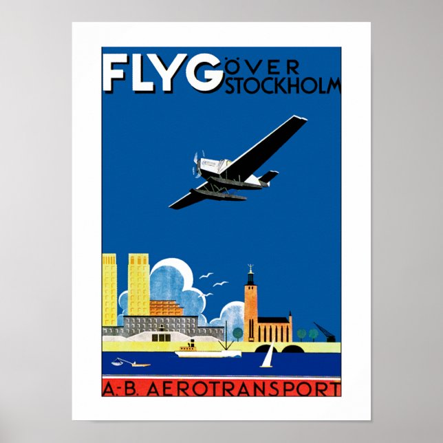 Flieg über Stockholm Poster (Vorne)