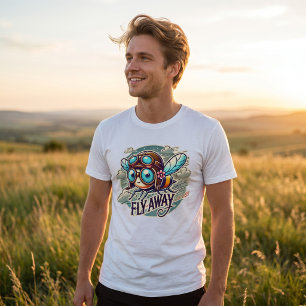 Flieg weg Süße Steampunk-Fliegerbienen-Kunst Tri-Blend Shirt