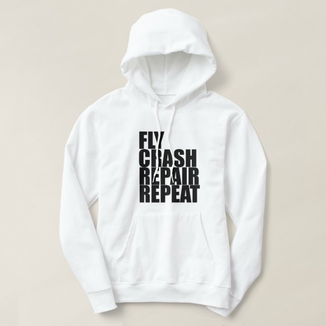 Fliege, Abbruch, Reparatur, Wiederholung Hoodie (Design vorne)