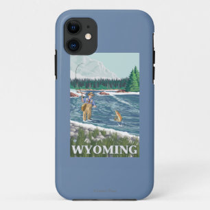 Fliege FishermanWyomingVintage Reise-Plakat title_seo2