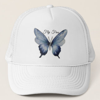 Fliege Frei – Blaues Schmetterling-Art-Design Truckerkappe