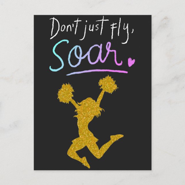 Fliege nicht einfach, Sau! Girls Cheerleader Postkarte (Vorderseite)