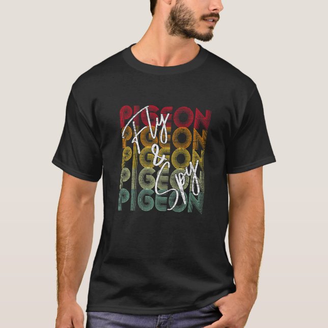 Fliege und Spionage Taube Verschwörungstheorie Ret T-Shirt (Vorderseite)