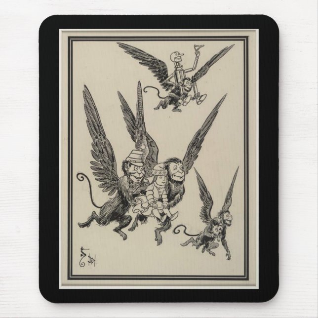 Fliegen-Affen Mousepad (Vorne)