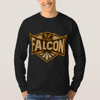 Fliegen als Falken-Sepia T-Shirt
