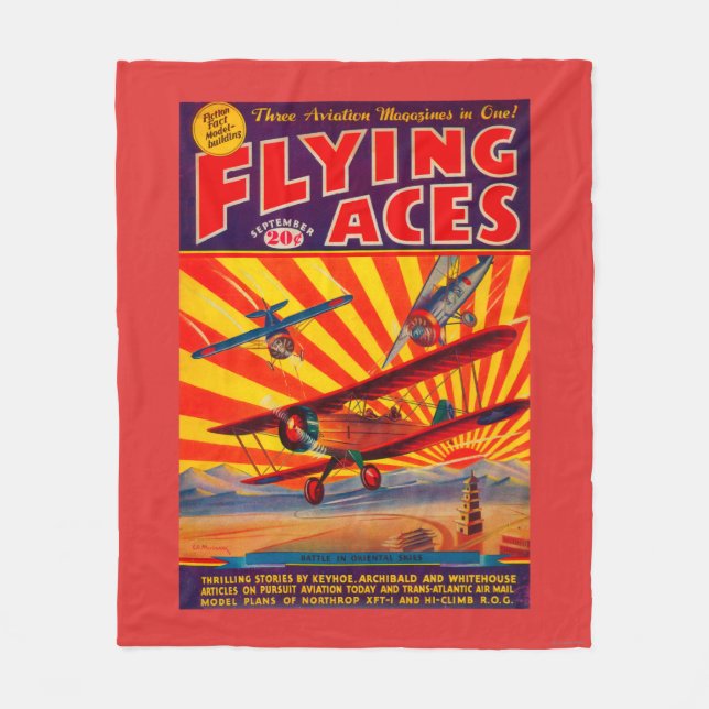 Fliegen-As-Titelseite Fleecedecke (Vorderseite)