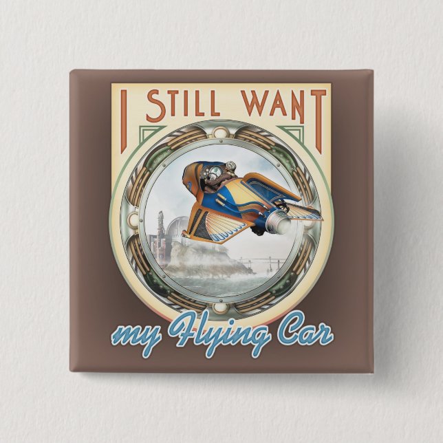 Fliegen-Auto-Quadrat-Knopf Button (Vorderseite)