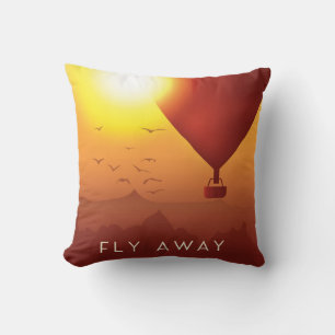 Fliegen Away Heißluftballon Abend Himmel Kissen