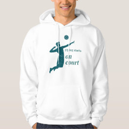 Fliegen beginnt am Platz, Volleyball Hoodie