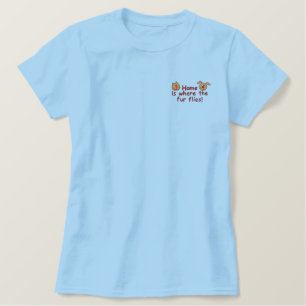 Fliegen Besticktes T-Shirt