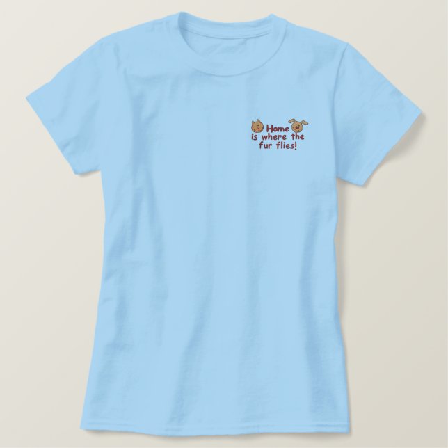 Fliegen Besticktes T-Shirt (Design vorne)