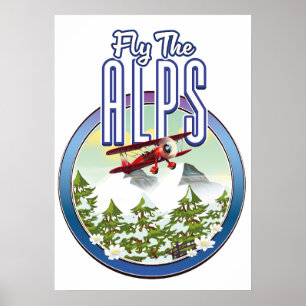 Fliegen der Alpen Poster
