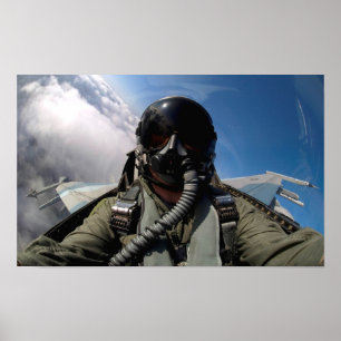 Fliegen der F-16C kämpfenden Falke-Cockpit-Ansich Poster