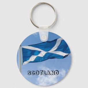 Fliegen der Flagge für Schottland Schlüsselanhänger