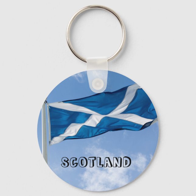 Fliegen der Flagge für Schottland Schlüsselanhänger (Vorderseite)