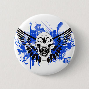 Fliegen-Disc-Golf-Schädel Button