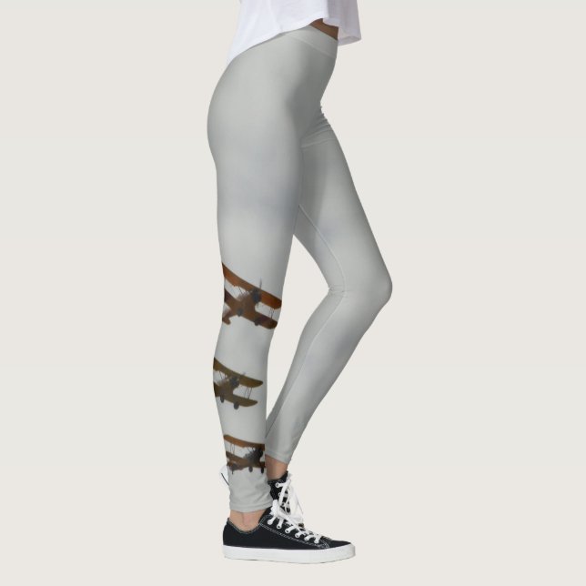 Fliegen-Doppeldecker-Foto-Leggings Leggings (Rechts)