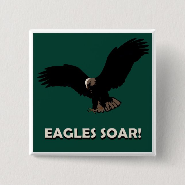 Fliegen-Eagle-Quadrat Button (Vorderseite)