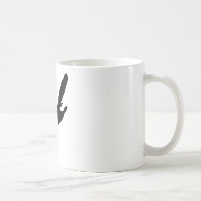 Fliegen-Eichhörnchen-Silhouette Kaffeetasse (Rechts)
