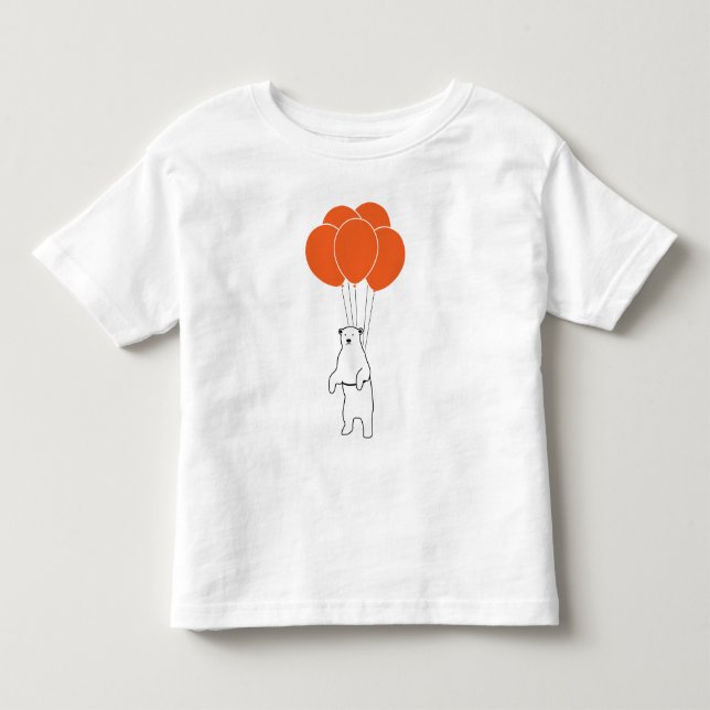 Fliegen-Eisbär mit Ballonen Kleinkind T-shirt (Vorderseite)