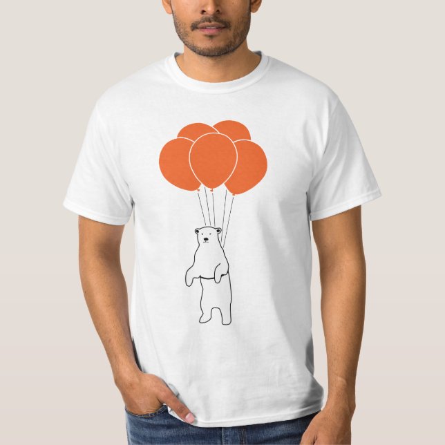 Fliegen-Eisbär mit Ballonen T-Shirt (Vorderseite)