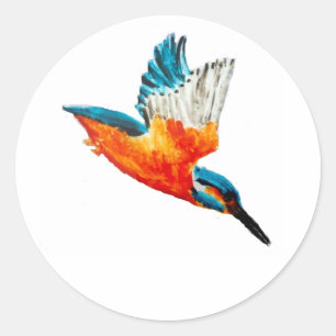 Fliegen-Eisvogel Runder Aufkleber