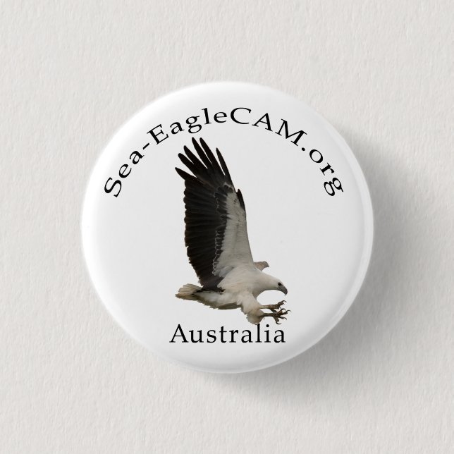 Fliegen erwachsener Meer-Eagle Knopf Button (Vorderseite)