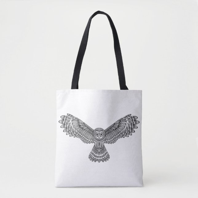 Fliegen-Eule Zendoodle 2 Tasche (Vorderseite)