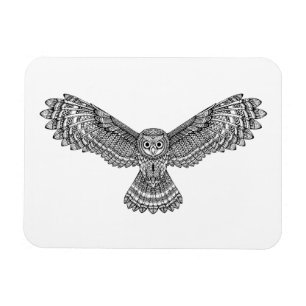 Fliegen-Eule Zendoodle Magnet