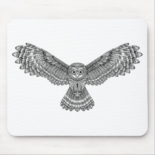 Fliegen-Eule Zendoodle Mousepad
